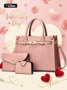 Women Purses and Handbags 3PCS Set Tote Shoulder Bag Top Handle Satchel Purse with Spacious Interior, Matching Wallet and Carry for Work Daily Use Gift