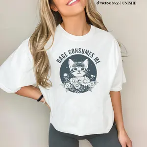 Rage Consumes Me Shirt, Cute Cat Meme T-Shirt, Cute T-Shirt, Trendy Shirts, Women Favorite Top