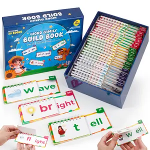 30 Read and Rhyme Flip Books Word Family ABC Vocabulary Flashcards Set for Kindergarten Sight Words Learn to Read Phonics Flash Cards Activity Games Rhyming Reading Toys for Kids Toddlers Ages 3-8 Years Old