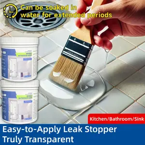 2 Bottles 1kg Heavy-Duty Waterproof Glue, Total 2kg, Weather-Resistant Sealant for Tile Grout, Pipe Joints & Wall Cracks