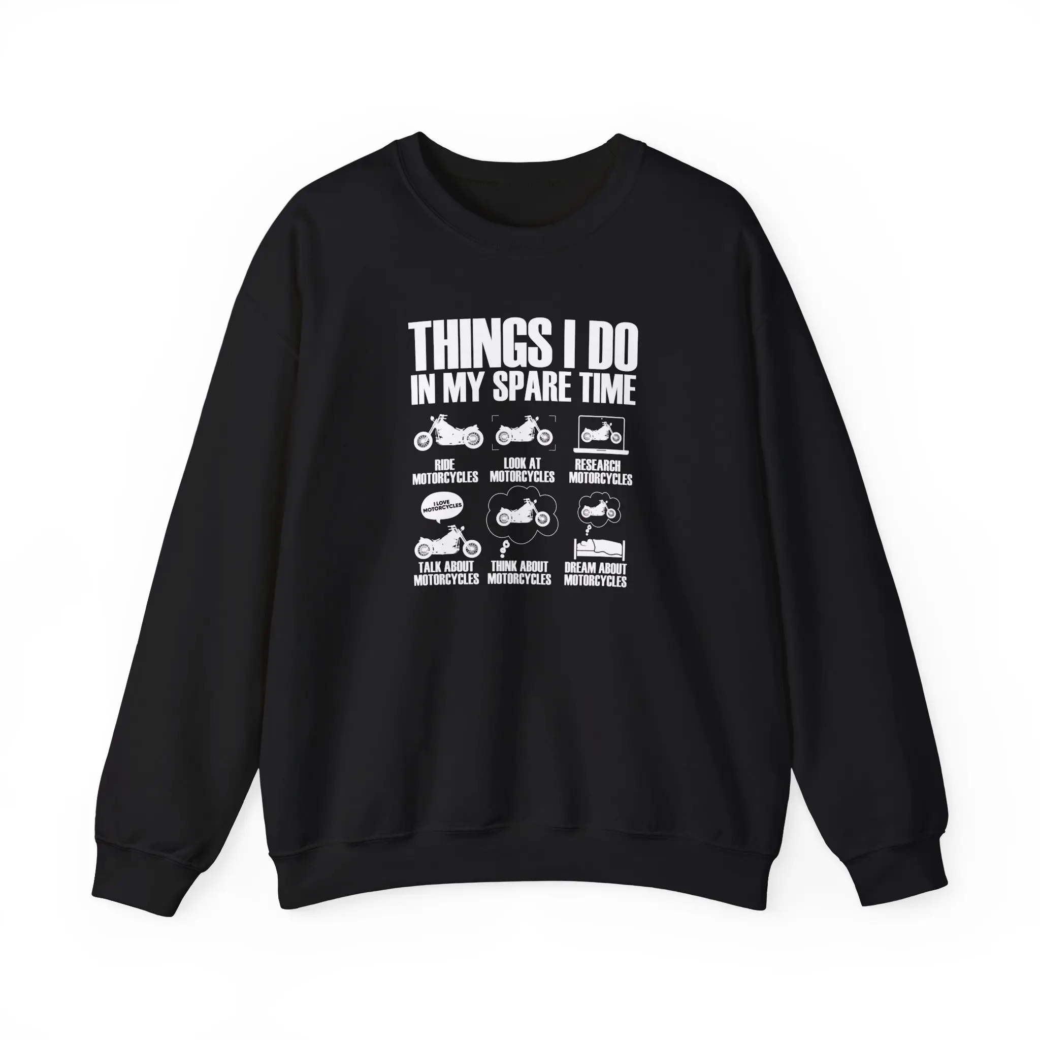 Things I Do In My Spare Time Motorcycles Riding Sweatshirt, Men Women Motorcycle Lovers Christmas Gifts Motorcycle Sweatshirt