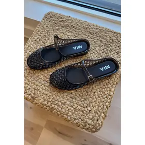 Mia Cherri Black Jelly Slide-On Flat