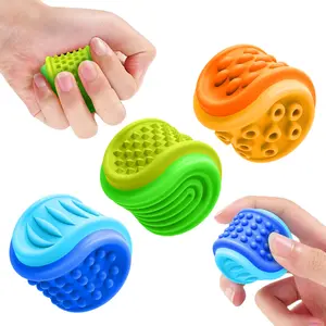 3 Counts Fidget Toys Stress Ball for Adults, Double Sided Silicone Textured Sensory Toy, Calming Tool for Autism Anxiety Adhd Stress Relief Fidget, Stress Relief Fidgeting