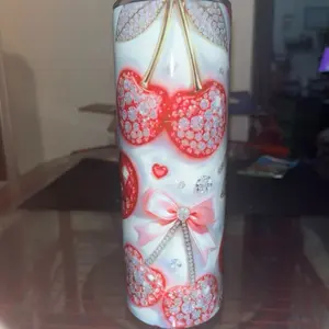 Cherry Tumbler, Insulated Stainless Steel Water Bottle, Leak-Proof Travel Cup for Daily Use