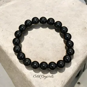 Black Tourmaline Protection Bracelet 6mm, 8mm & 10mm Unisex - Grounding & Balance Protection Accessory from Brazil Resilience