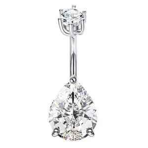 S925 Sterling Silver Moissanite Belly Button Ring & Nose Stud | 2-in-1 Versatile Piercing Jewelry | Dainty Sparkle for Daily Wear