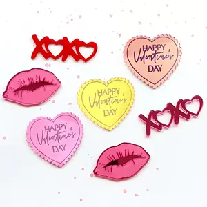 10pcs/20pcs Happy Valentine's Day Love Red Lips XOXO Cupcake Toppers for Valentine's Day Party Cake Dessert Baking Decoration Cake Decorating Supplies
