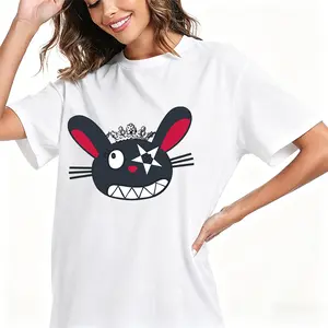 Rock Star Bunny Crown Punk Aesthetic Unisex Graphic T-Shirt