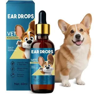 Vet Formulated Ear Drops for Dogs & Cats Triple-Action Cleans Ear Wax Soothes Itch Eliminates Odor 60ml with Tea Tree Oil Lavender Oil Glycerin