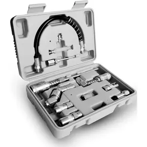 Grease Gun Accessory Set 12 Piece, Grease Coupler Kit and Grease Gun Attachments Kit with Carrying Case, Lube Gun Accessory Kit All-in-One Set Includes Couplers Nozzles Adapters and Flex Hose