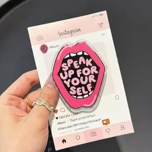 Speak Up Your Self Magsafe Phone Grip, Cutie Frog Kindle Accessories, Coquette Gift For Her, pop socket sticky magnetic mount Flower-Shaped Multi-Functional Stand Library Card