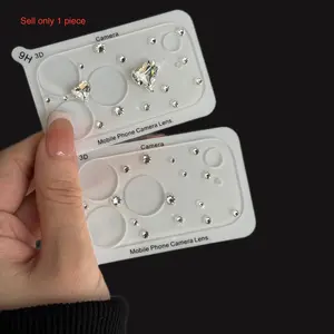 Luxuruy Diamond 3D Heart Glass Camera Protector for iPhone 17 Pro Max 17Pro Lens Film Clear HD Full Cover Case Accessories