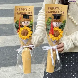 Handmade Crochet Flower Bouquet Charm - Mini Yarn Floral Bag Charm, Aesthetic Keychain for Purse & Backpack, Ideal Everyday Gift (Fashion Accessory)