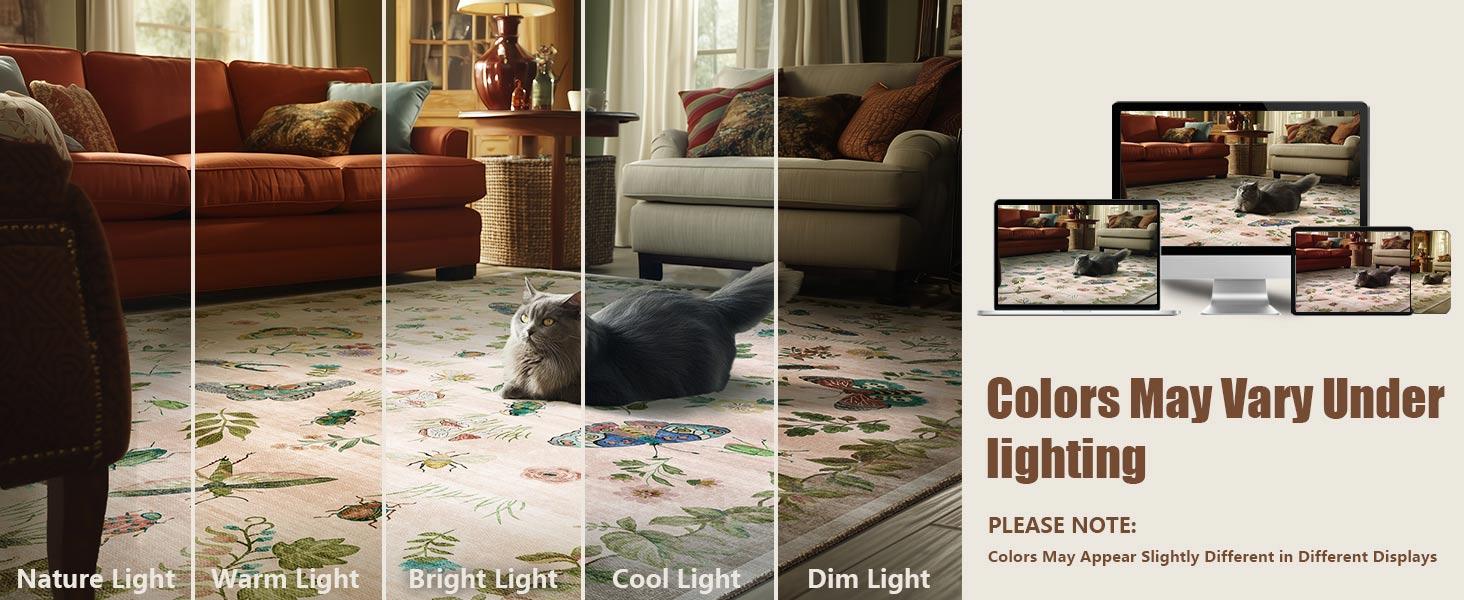 palohom Washable Area Rugs for Living Room Non Slip Bedroom Rug Carpet Low Pile Soft Non Shedding Lightweight Faux Wool Pink Floral Rug for Entryway Dining Room Under Table Rug Runners for Hallway Kitchen Nrsery Stain Resistant Easy Care Indoor Home Decor