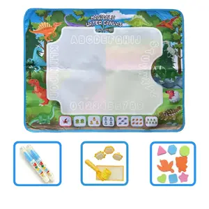 Educational Cute Cartoon Magic Water Canvas Drawing Mat,Letter & Dinosaur Themed Watercolor Graffiti Mat with Magic Water Pen,Creative Watercolor Drawing Pad for Birthday Gift,Ideal Birthday Gift,Play Fun,DIY Art &Crafts Toy - DIY,children's gift exchange