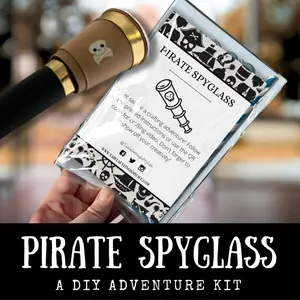 Pirate Spyglass Craft Kit DIY Telescope for Kids & Family Fun Includes Black Cardboard Roll Pre Cut Paper Cup & Gold Tape