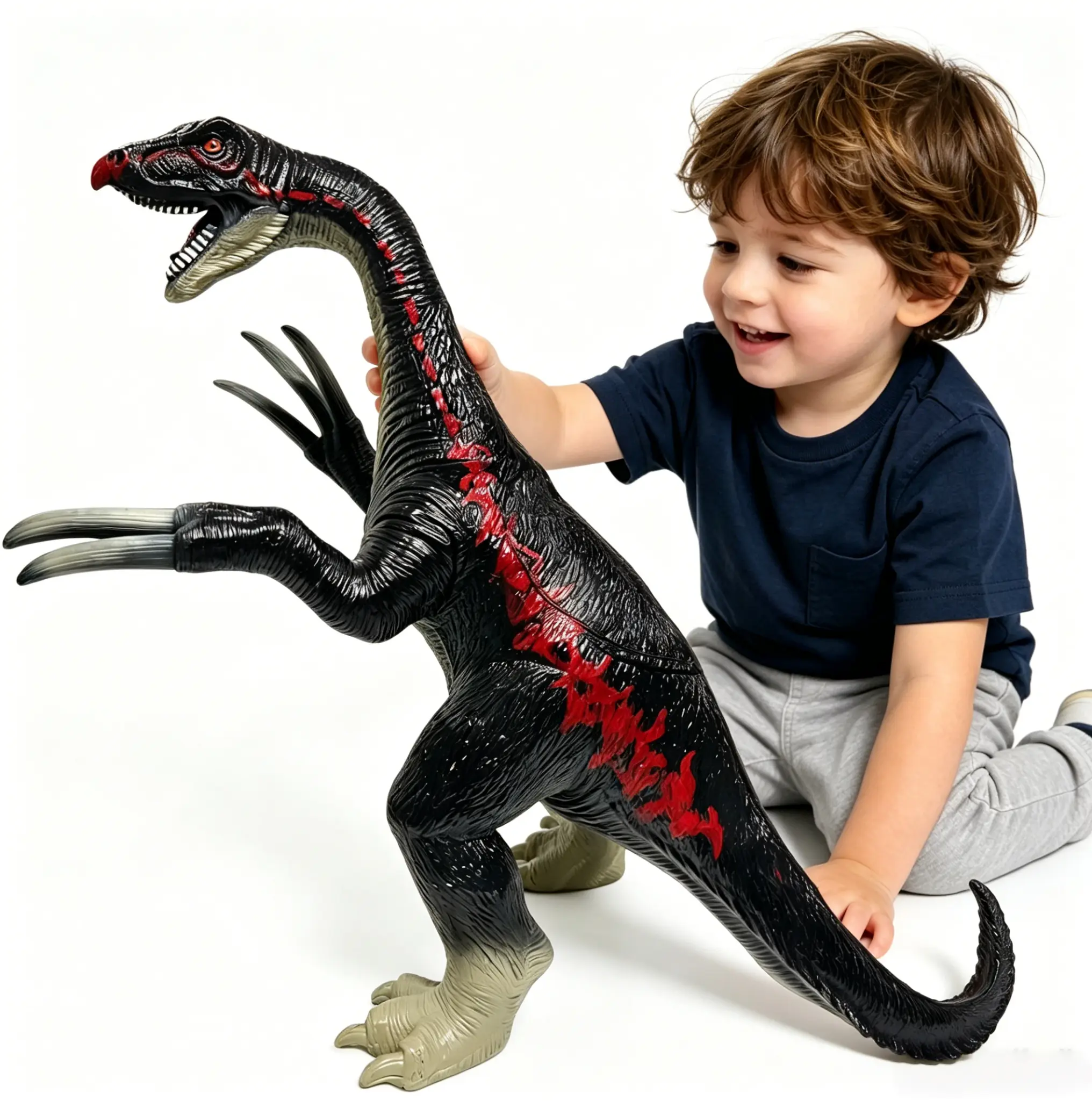 28-in Thick Rubber Dropproof Soft Therizinosaurus Inflatable Dinosaur Toy - Large Safe Prehistoric Creature, 3-4 Years Kids Party Favors, Birthday Gifts for Boys & Girls