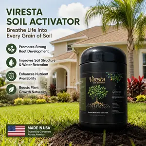 Viresta Soil Revitalizer, Concentrated Humic Acid Soil Conditioner for Lawn, Garden, Fruit Trees, Vegetables & Potted Plants, Makes up to 266 Gallons, 13.8 oz-gan-Viresta