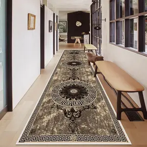 Vintage European Style Long Hallway Rug, Boho Runner Rug, Easy Clean Villa Entrance Mat, Durable Bedroom Footstool Pad, Perfect Christmas Gift