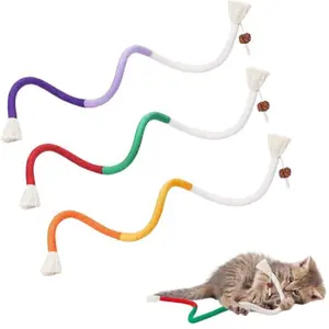 Colorful Cat Teaser Toy, 3 Counts Interactive Cat Teaser Toy, Durable Design Cat Chew Toy, Fun Indoor Cat Teething Toy, Pet Supplies