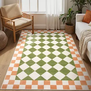 Plaid rug, 1count living room carpet, soft comfortable floor mat, non-slip area rug, checkerboard carpet, washable easy to clean, suitable for living room and bedroom bedside study kitchen and bathroom, durable non-slip floor mat