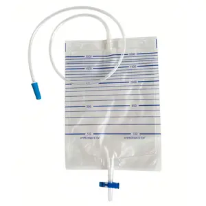 Extra Large 2000ml Urine Bag with Anti-Reflux Valve 90cm Hose for Seniors Post-Surgery Recovery Home Nursing Disposable 20pcs