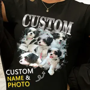Custom Shirts Custom Bootleg Rap Shirt for Him Custom Face Shirt with Photo Pet Custom Tees Gift for Dog Cat Lover
