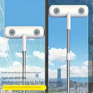 Magic Window Cleaning Brush with Extendable Handle, Reusable Pet Hair Remover, Home Door & Window Cleaner Tool, Holiday Gift Idea