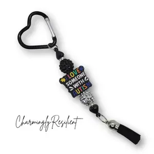 charmingly Resilient I Love Someone With Autism Keychain  | Handmade Bag Charm