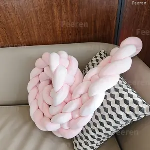 Four Strand Woven Long Pillow, Simple Home Cushion, Multi-Functional Sofa Bed Headrest, 200cm/78.7 Inches