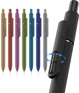 INKSLICK 8 Pack Vintage Color Ballpoint Pens, 1.0mm Medium Point Retractable Fidget Pens, Ultra Smooth Writing with Comfortable Grip, Aesthetic Cute Pens for School Office Home, Ideal for Adults, Students, Men & Women