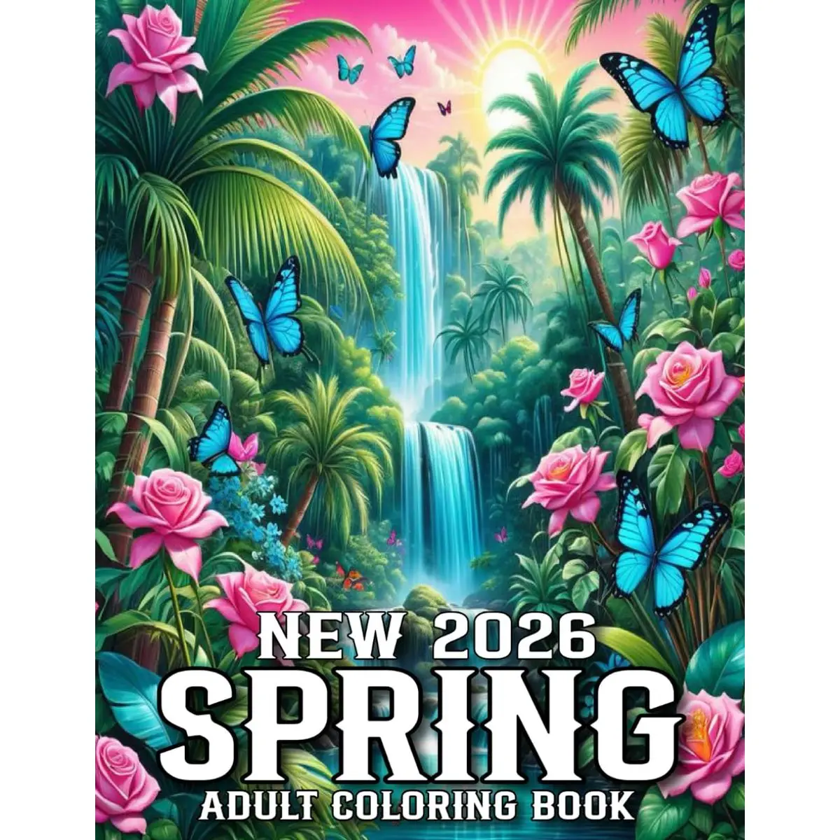 2026 New Spring Coloring Book For Adult: 2026 New Spring Coloring Book For Adult with Spring, Flowers, Birds, Butterflies, Animals Easy Coloring Pages Paperback – February 21, 2025