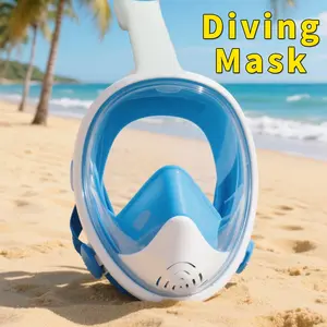BUle Full Face Mask,Swimming Mask,Pocket Snorkel Mask,Diving Mask