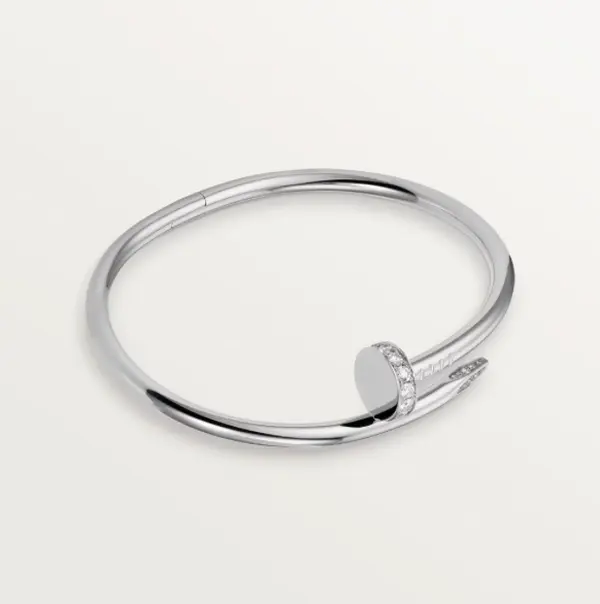 Pre-owned Cartier Juste un Clou bracelet，classic model，18k white good，diamonds，full set