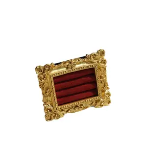 Vintage Photo Frame Jewelry Display Stand, Soft Velvet Necklace Earring Holder, Horizontal Vertical Standing Props for Photography