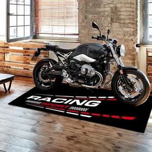 1pc Sporty Simple Durable Motorcycle Mat Long Rug for Garage Living Room Motorcycle Decoration, Indoor Carpet, Easy Storage