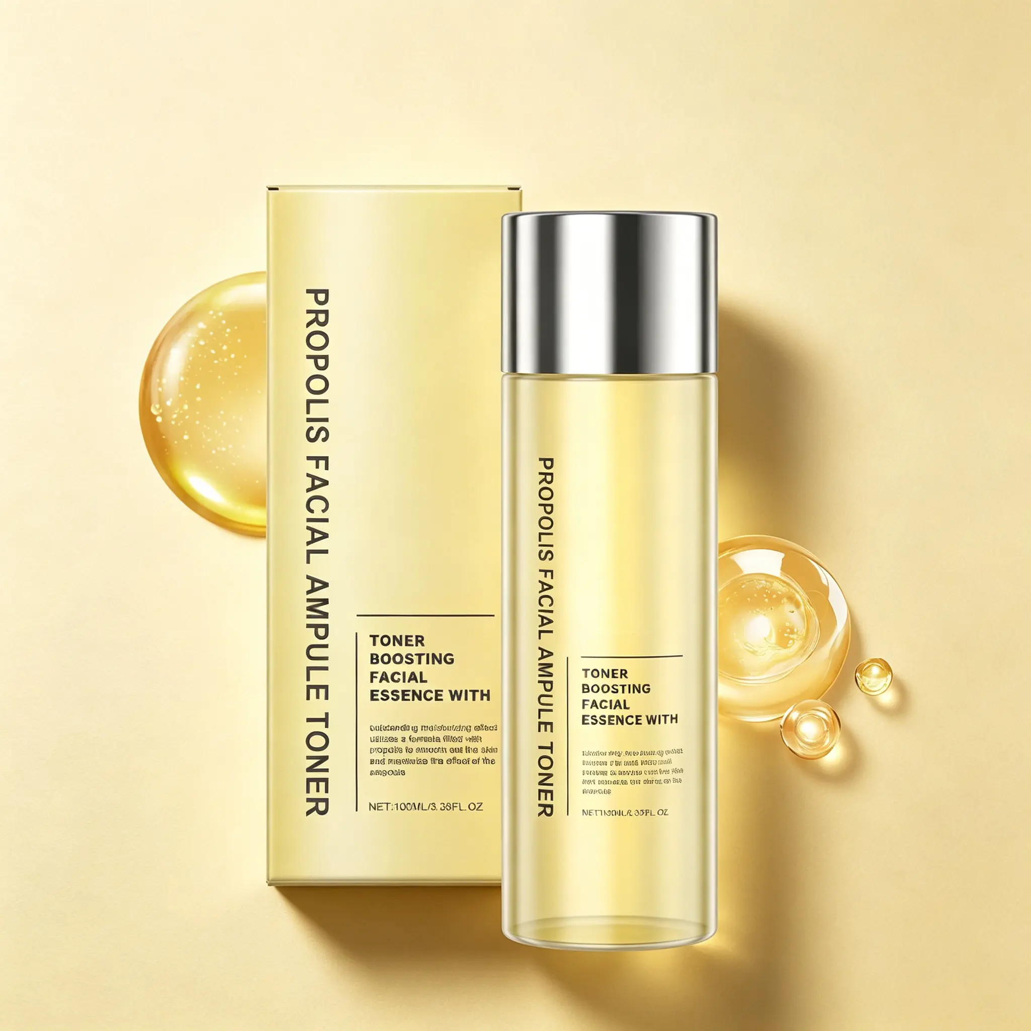Propolis Facial Ampoule Toner 100ml – Boosting Essence – Outstanding Moisturizing Effect – Smooths & Hydrates Skin – Propolis Formula for Glowing, Radiant Complexion – Daily Face Toner for All Skin Types