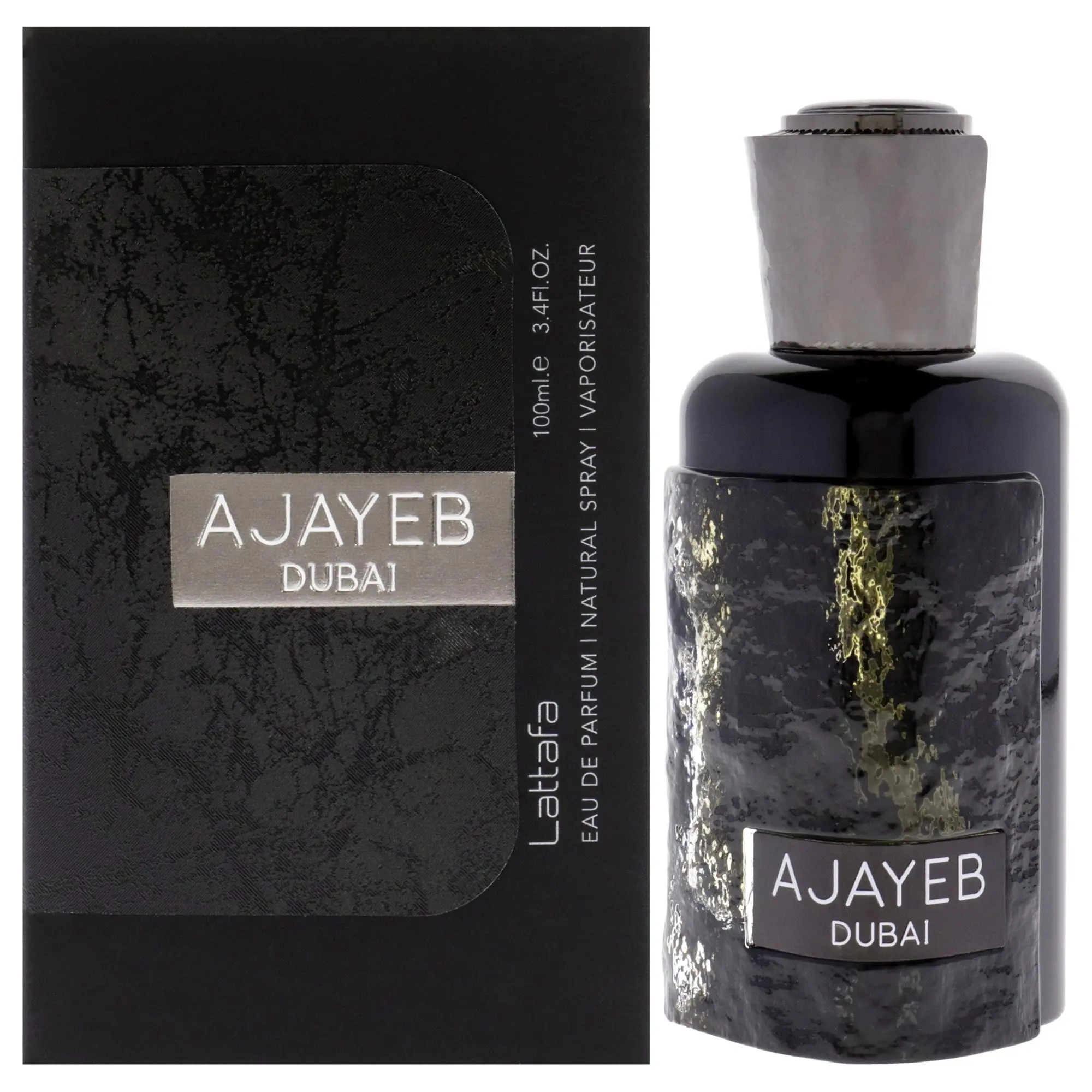 Lattafa Ajayeb Dubai Eau De Parfum — Long Lasting Oriental Fragrance Unisex, 3.4 oz (100 ml) | warm, oud, amber, unisex fragrance, everyday wear, gift idea, designer perfume