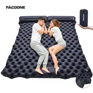 PACOONE Outdoor Camping Double Use Warm Inflatable Mattress Ultra Wide Thick Indoor Sleeping Mat Ultra Light Folding Car Travel Mat Christmas Gift Recommended