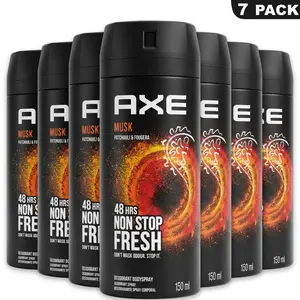 AXE Musk Deodorant Body Spray 7 Pack (5.08oz/150ml) Cinnamon & Amber - 48-Hour Non-Stop Fresh