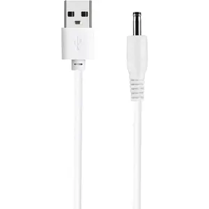 Moon Lamp Charger Cable Compatible with Kids Star Projector Night Light, USB to DC 5V Charging Cord for 3D Moon Lamps and LED Nightlight Decorations, 5FT White Cable