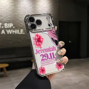 Waves and flowers Jeremiah 29:11 Pattern Four-corner Drop-proof TPU Phone Case for iPhone 17 Pro Max Air iPhone 16 Pro Max 15 14 13 12 11 Plus Shockproof Full Camera Protection Durable Slim Silicone Case