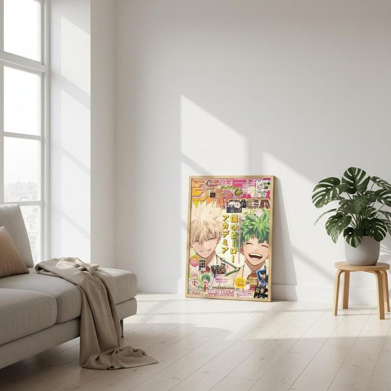 My Hero Academia Poster, Deku & Bakugo Anime Wall Art, Mha Rival Heroes Print, Shonen Manga Poster, Bnha Room Decor, Anime Gift For Fans