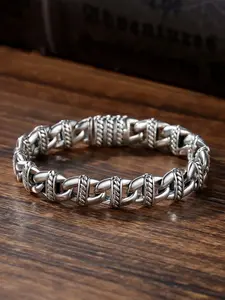 Original Design Heavy-Duty Pig Nose Bracelet Men Cool Punk Style Ethnic Pattern Vintage Hand Chain Casual Jewelry Cuban Link Bracelet