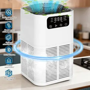 Air Purifier for Home Large Room, H13 HEPA Air Cleaner with Activated Carbon, 360° Air Intake, Ultra Quiet 25dB, LCD Display, Timer, Aromatherapy, Pet Odor Smoke Dust Removal