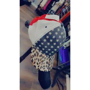 Leopard Red White & Blue Hat