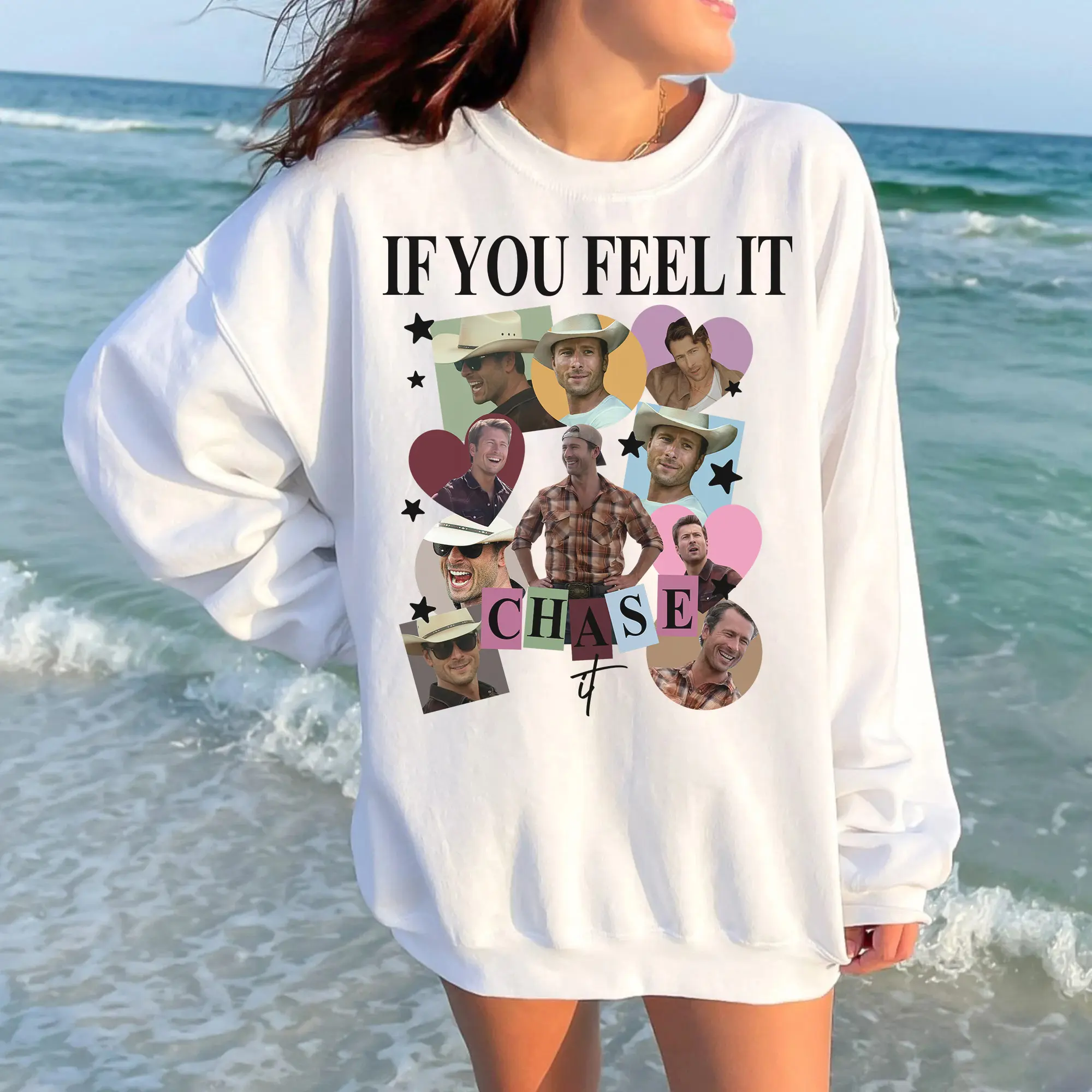Limited If You Feel It Chase It Sweatshirt Tyler Owens Twisters Sweatshirt Vintage Glen Powell Homage Shirt Twisters Movie Tee #5