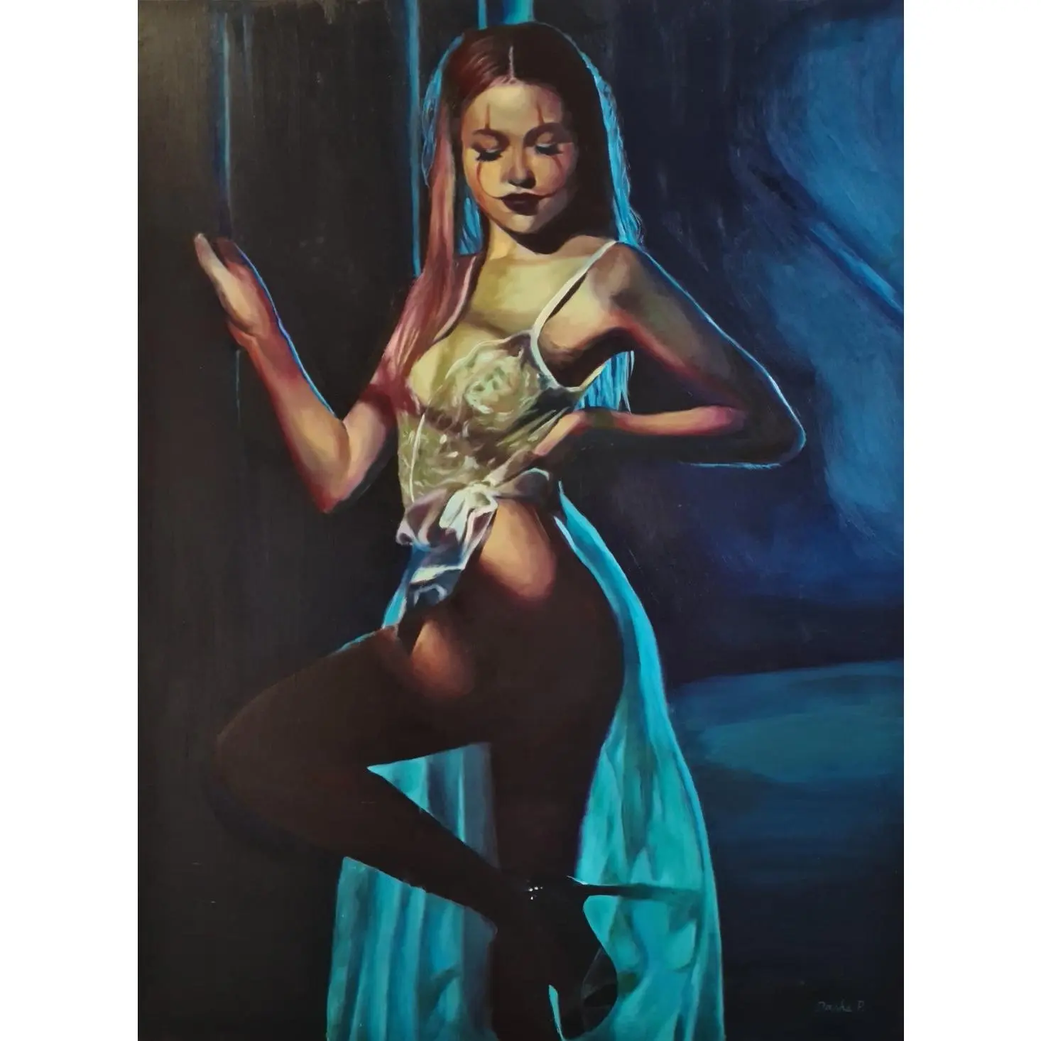"Clown Girl" Original Painting