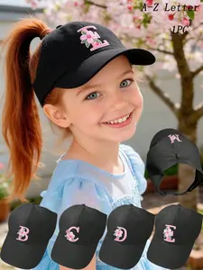 26 Floral Alphabet Baseball Caps, Adjustable Kids' Baseball Caps, Adjustable Snapback, Unisex Design for Boys and Girls, Durable and Comfortable, Suitable for Sports and Casual Wear8-12Y