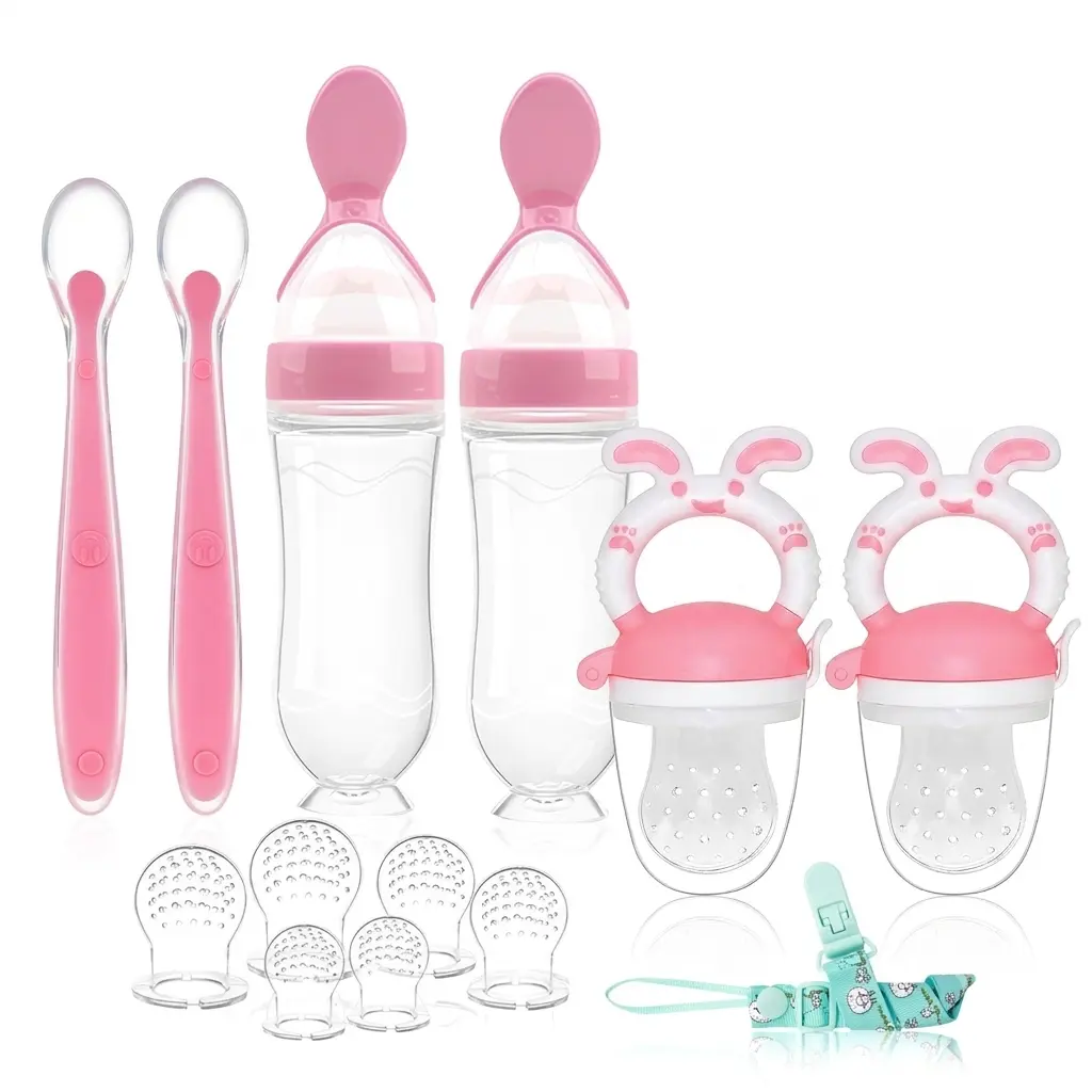 Halloween Fall Gift Baby Breastmilk Popsicle Molds & Baby Fruit Feeder Silicone Food Freezer Tray Storage Containers,Infant Food Pacifier Feeder and Teether for Babies Easter Bunny Gifts for Boys and Girls